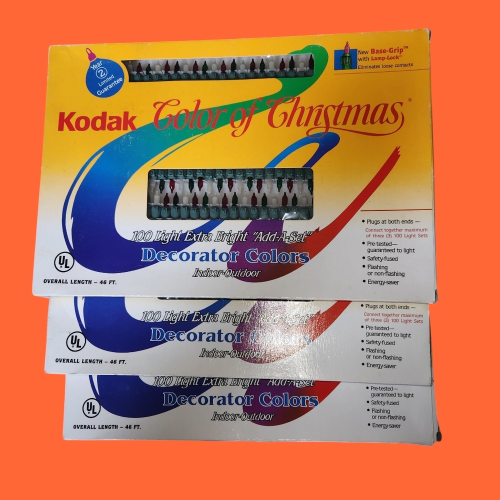 Kodak Colors of Christmas Holiday 3 Extra Bright 46" String Light Sets